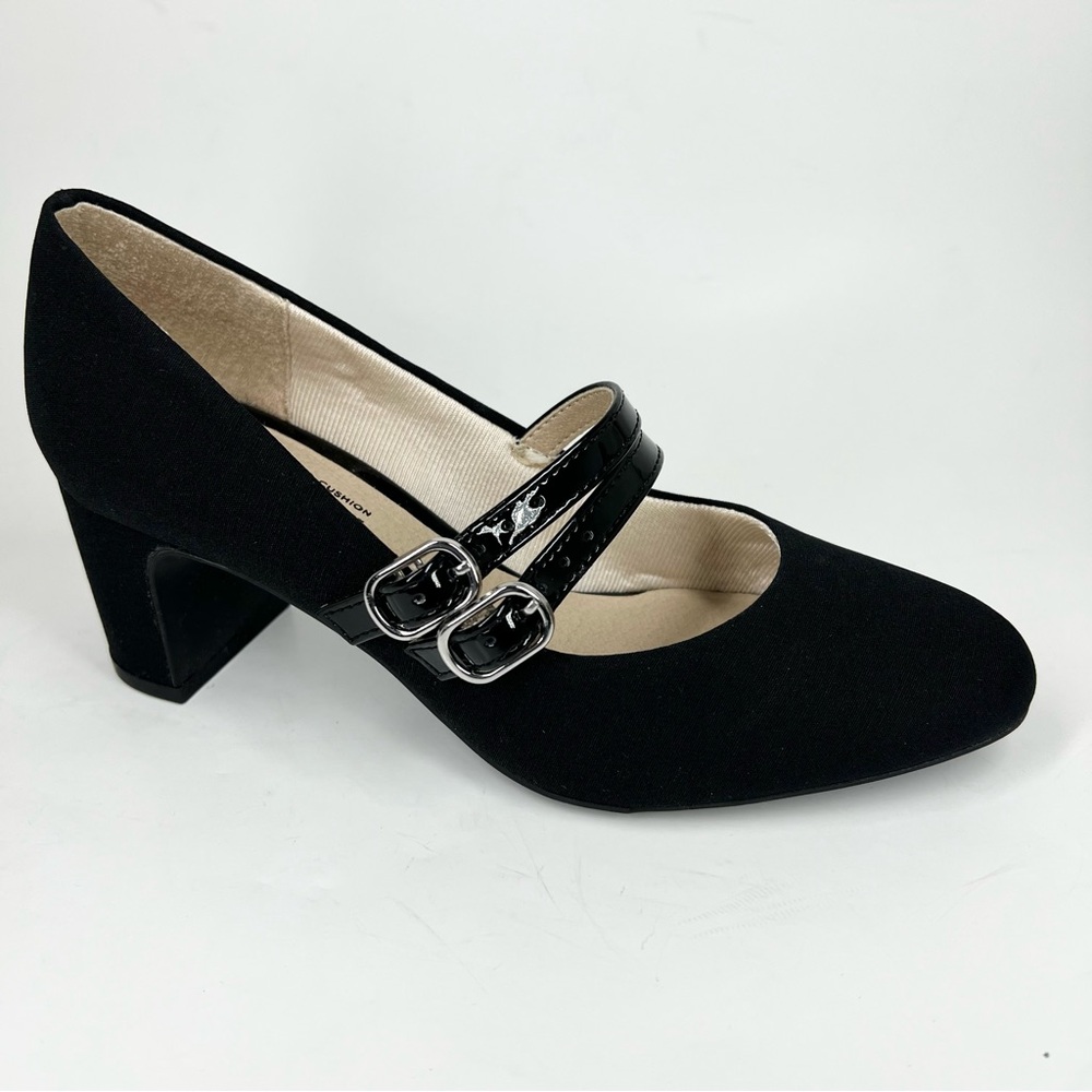 LifeStride Women's True Block Heel Mary Jane Pumps Black Micron Size 5M - Picture 2 of 13